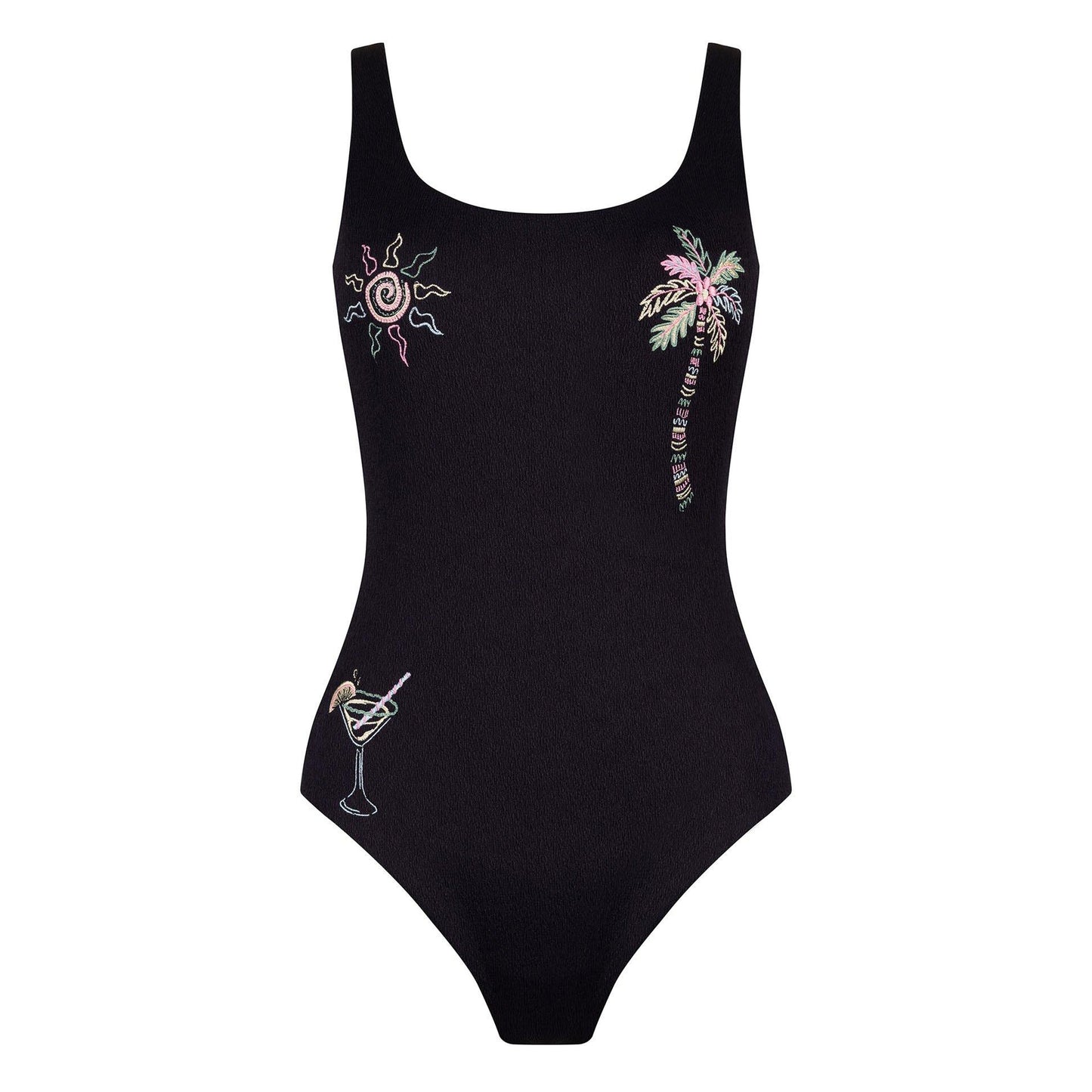 Black - Front - Chelsea Peers Womens-Ladies Scoop Neck One Piece Swimsuit