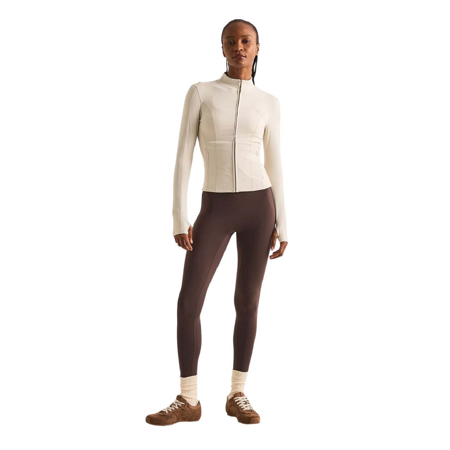 Bone - Pack Shot - Couture Club Womens-Ladies Tonal Logo Sculpting Fitted Jacket