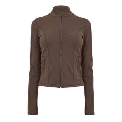 Chocolate - Front - Couture Club Womens-Ladies Tonal Logo Sculpting Fitted Jacket