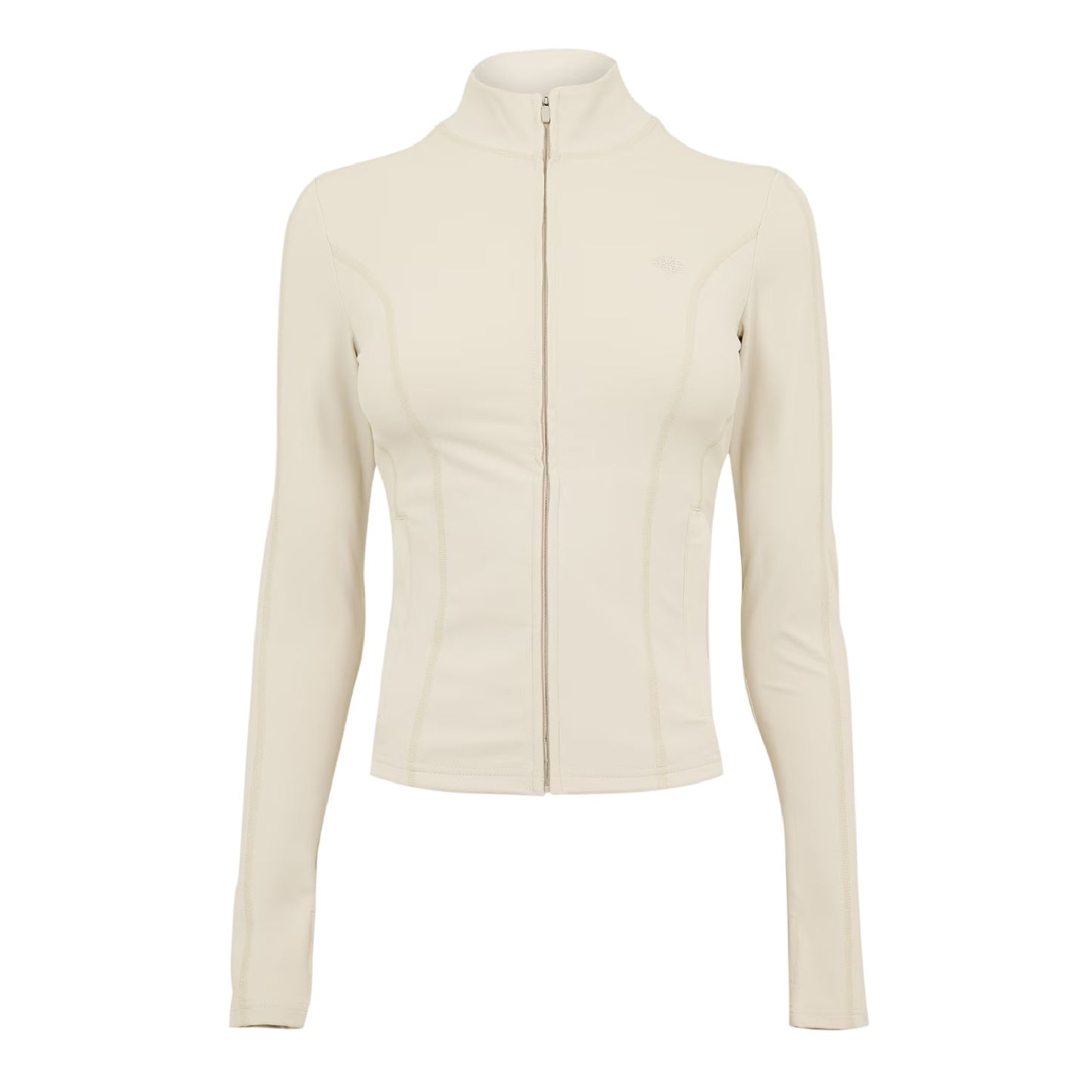Bone - Front - Couture Club Womens-Ladies Tonal Logo Sculpting Fitted Jacket