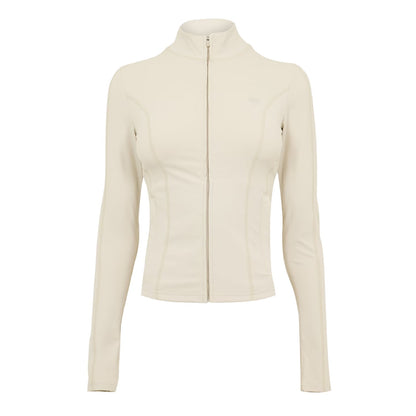 Bone - Front - Couture Club Womens-Ladies Tonal Logo Sculpting Fitted Jacket