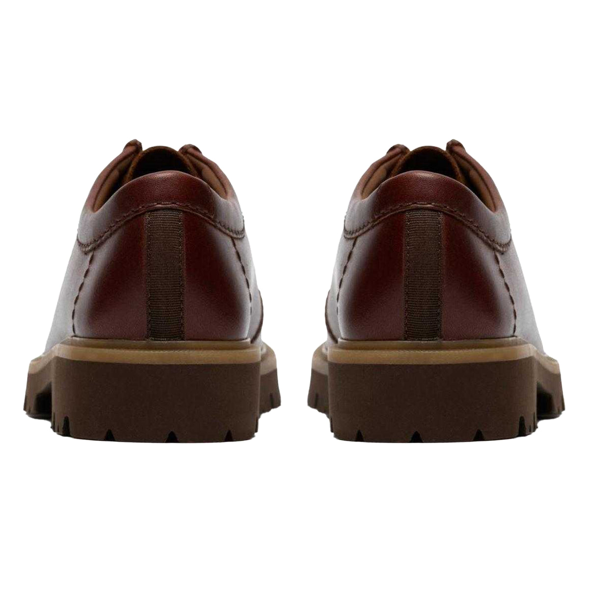Brown - Back - Clarks Mens Cleyhill Suede Moc Toe Dress Shoes