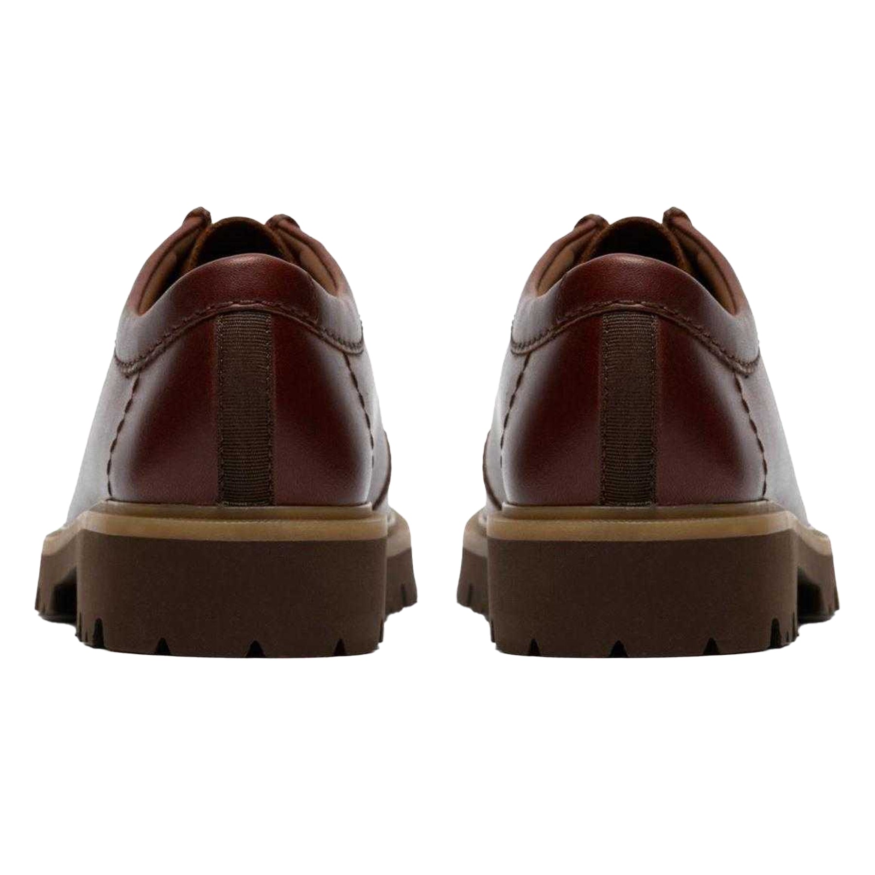 Brown - Back - Clarks Mens Cleyhill Suede Moc Toe Dress Shoes