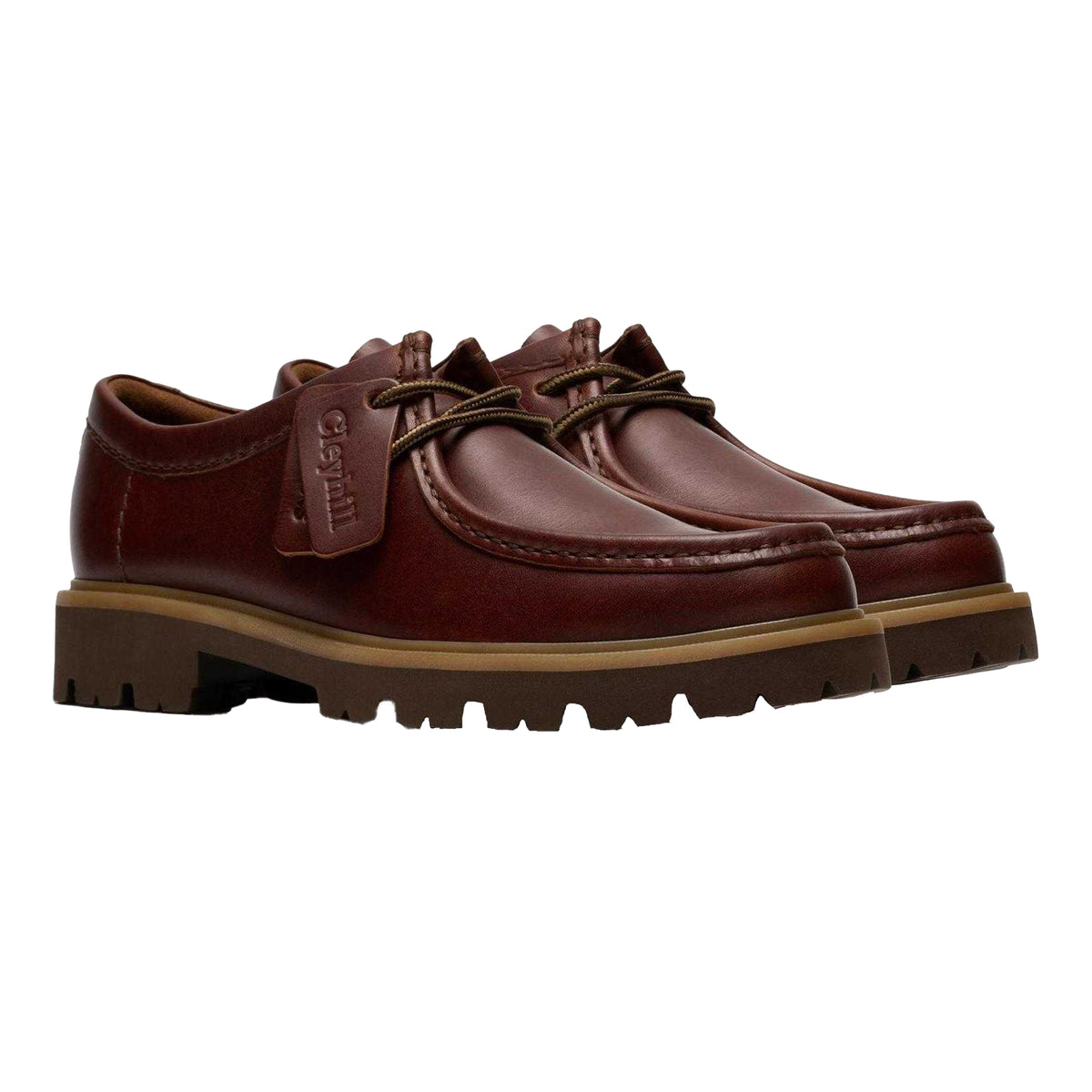 Brown - Lifestyle - Clarks Mens Cleyhill Suede Moc Toe Dress Shoes