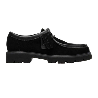 Black - Front - Clarks Mens Cleyhill Suede Moc Toe Dress Shoes