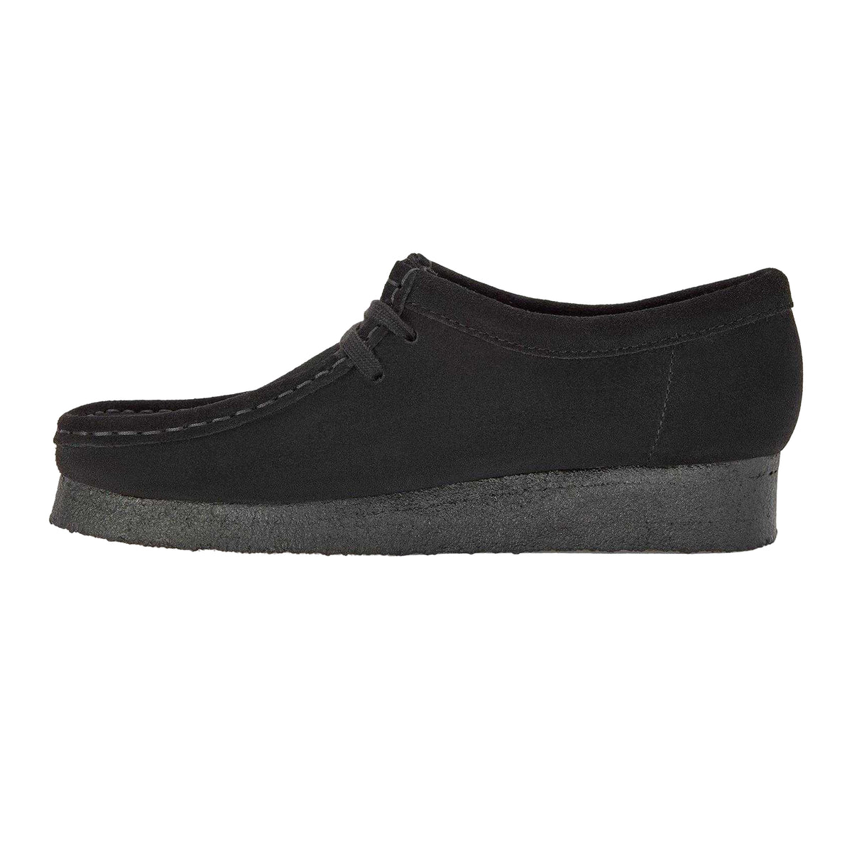 Black - Side - Clarks Originals Mens Wallabee Suede Moc Toe Moccasins