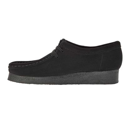 Black - Side - Clarks Originals Mens Wallabee Suede Moc Toe Moccasins