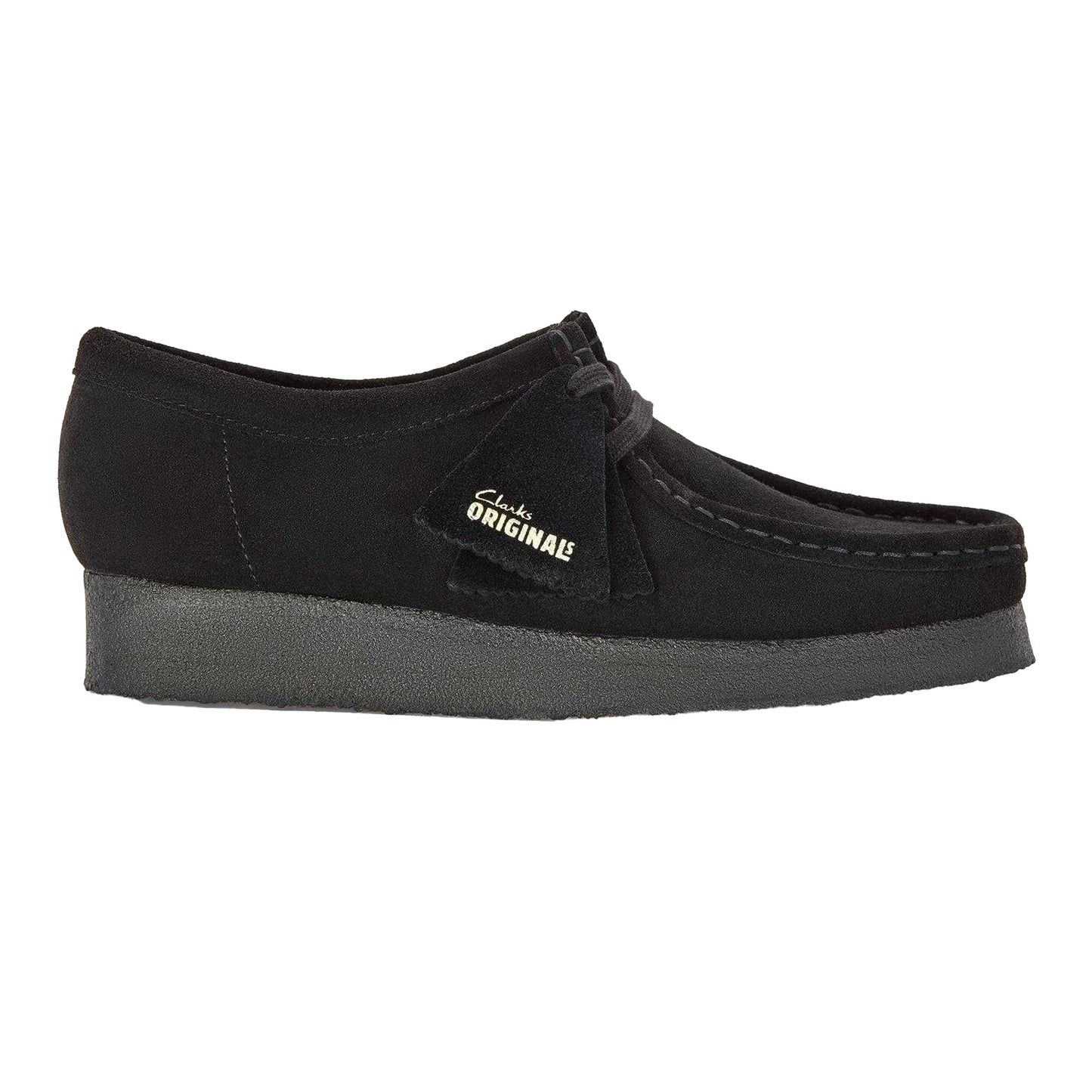 Black - Front - Clarks Originals Mens Wallabee Suede Moc Toe Moccasins
