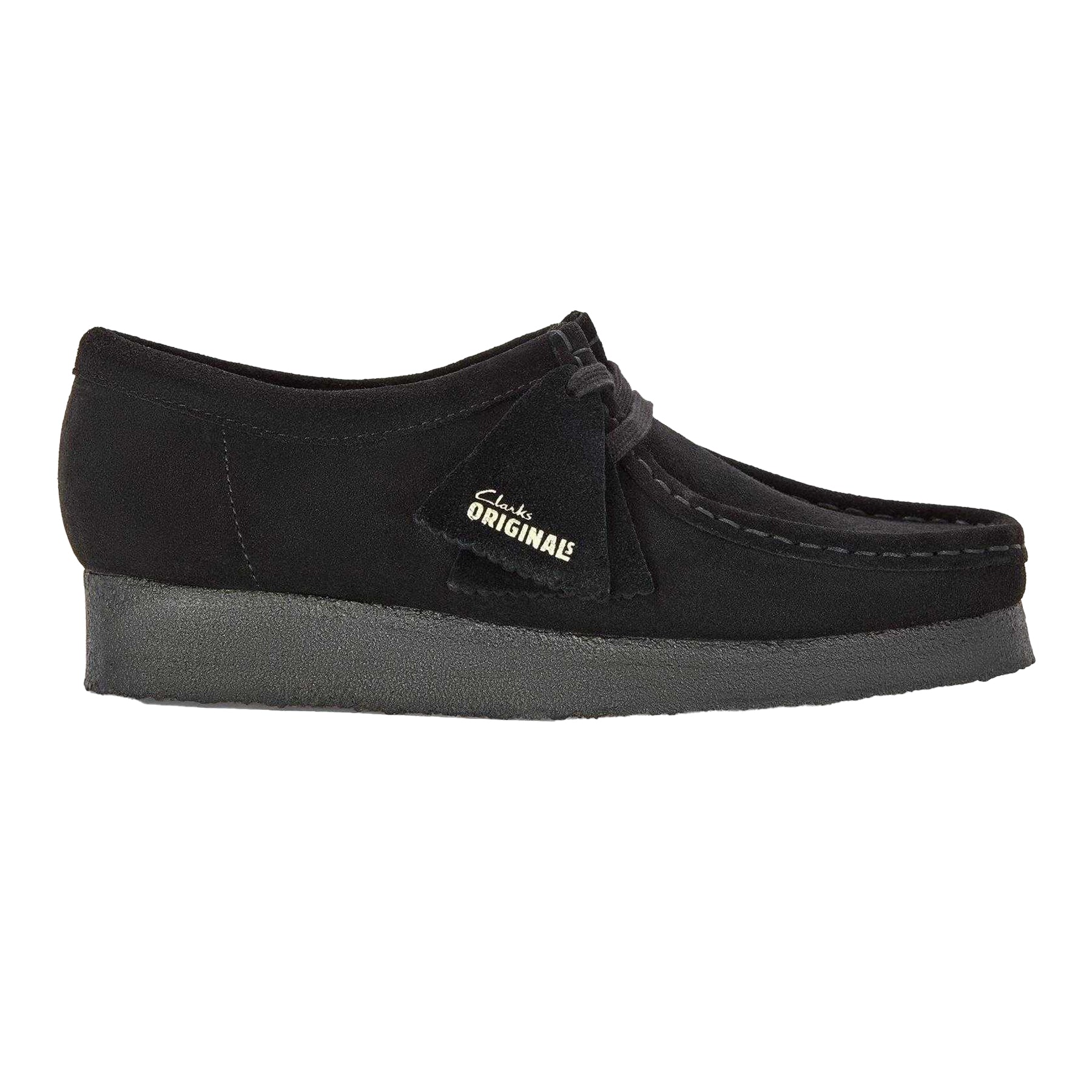 Black - Front - Clarks Originals Mens Wallabee Suede Moc Toe Moccasins