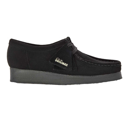 Black - Front - Clarks Originals Mens Wallabee Suede Moc Toe Moccasins