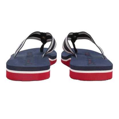 Red-White-Blue - Back - Tommy Hilfiger Womens-Ladies Text Flat Flip Flops