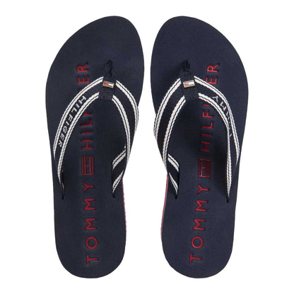 Red-White-Blue - Lifestyle - Tommy Hilfiger Womens-Ladies Text Flat Flip Flops