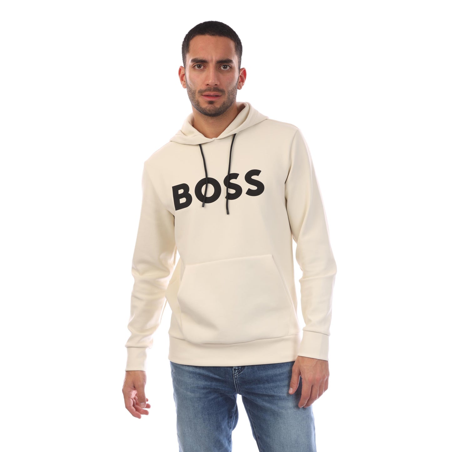 White - Front - Hugo Boss Mens Soody Hoodie