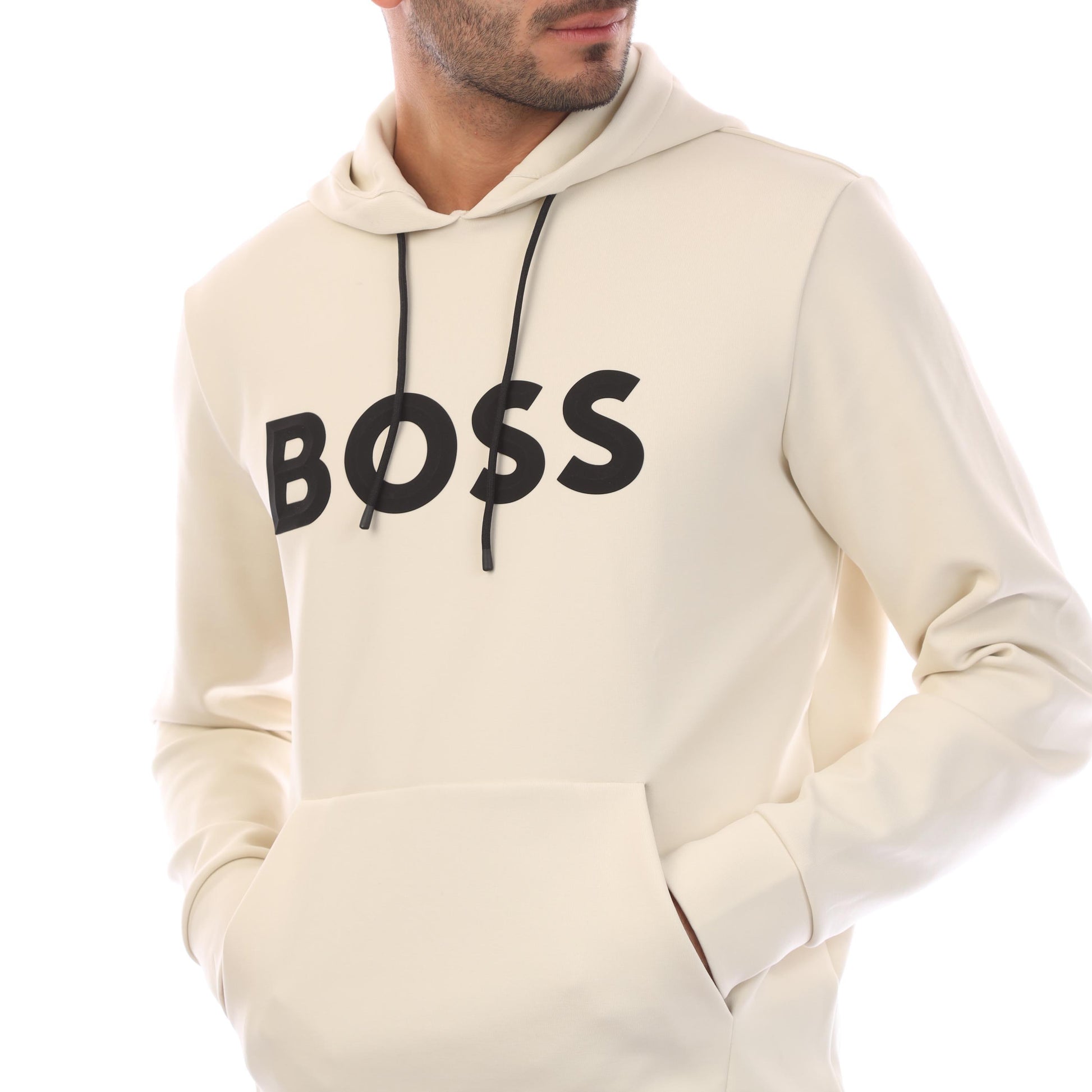 White - Side - Hugo Boss Mens Soody Hoodie