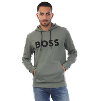 Green - Front - Hugo Boss Mens Soody Hoodie