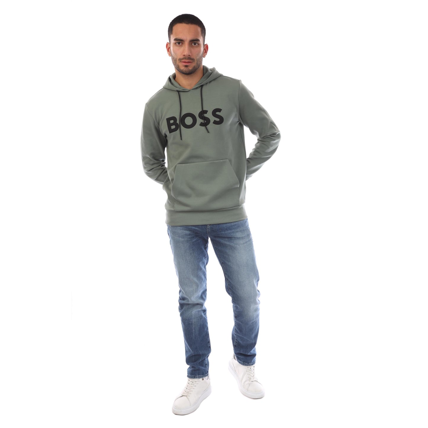 Green - Side - Hugo Boss Mens Soody Hoodie