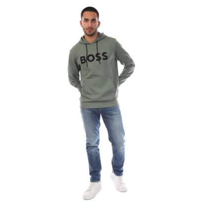 Green - Side - Hugo Boss Mens Soody Hoodie
