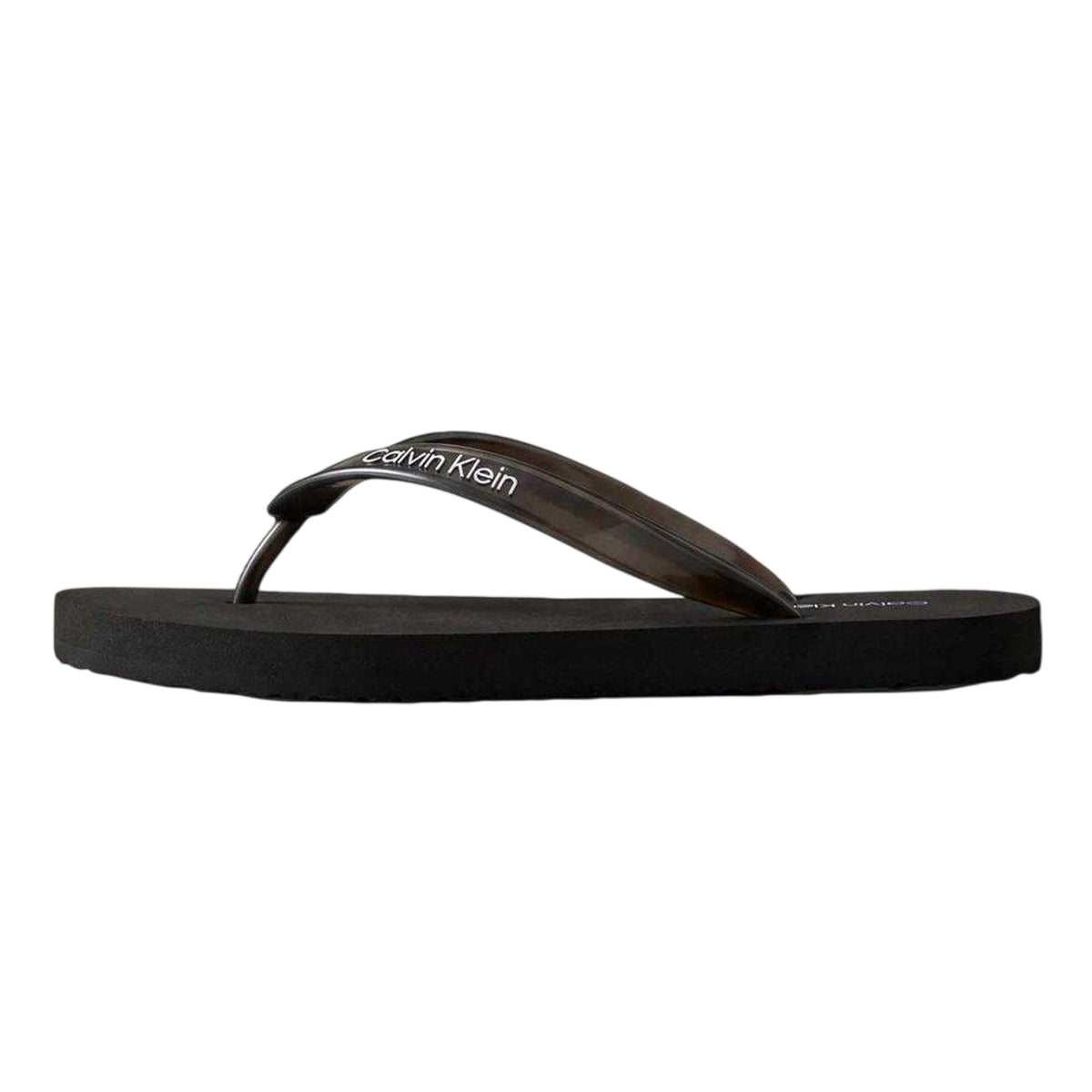 Triple Black - Back - Calvin Klein Womens-Ladies Logo Flip Flops