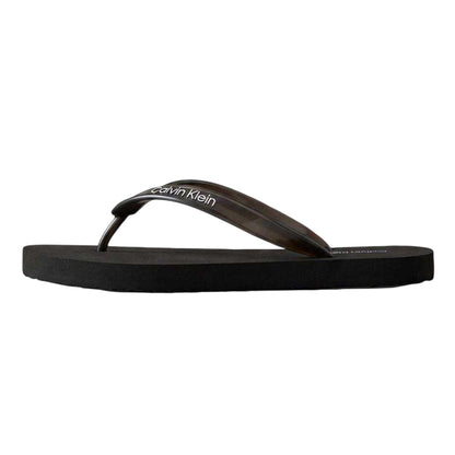 Triple Black - Back - Calvin Klein Womens-Ladies Logo Flip Flops