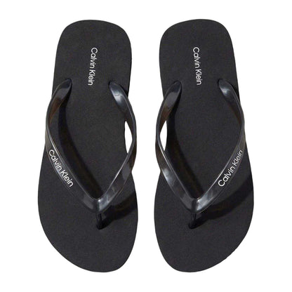 Triple Black - Lifestyle - Calvin Klein Womens-Ladies Logo Flip Flops