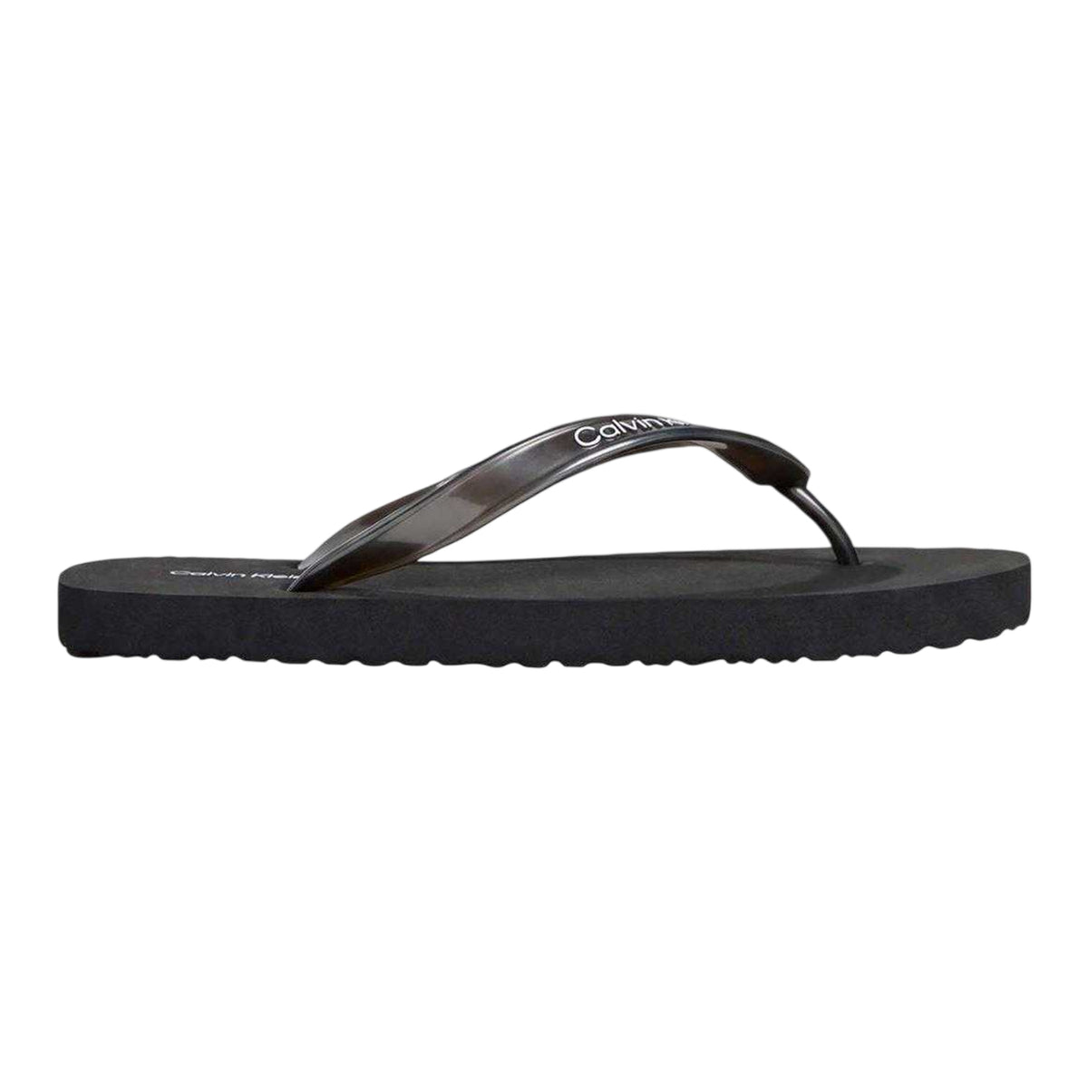 Triple Black - Front - Calvin Klein Womens-Ladies Logo Flip Flops