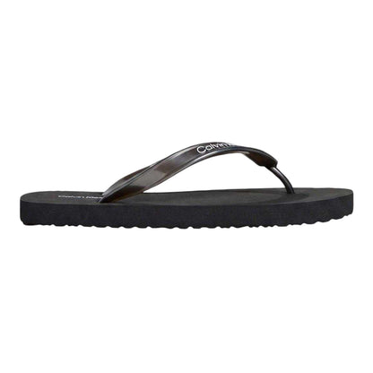 Triple Black - Front - Calvin Klein Womens-Ladies Logo Flip Flops