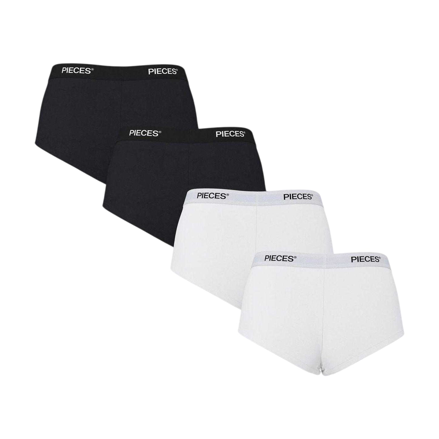 Black-White - Back - Pieces Womens-Ladies Plain Hipster Briefs (Pack of 4)