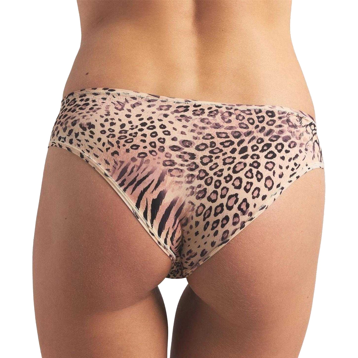 Brown - Back - Skims Womens-Ladies Fits Everybody Leopard Print Briefs