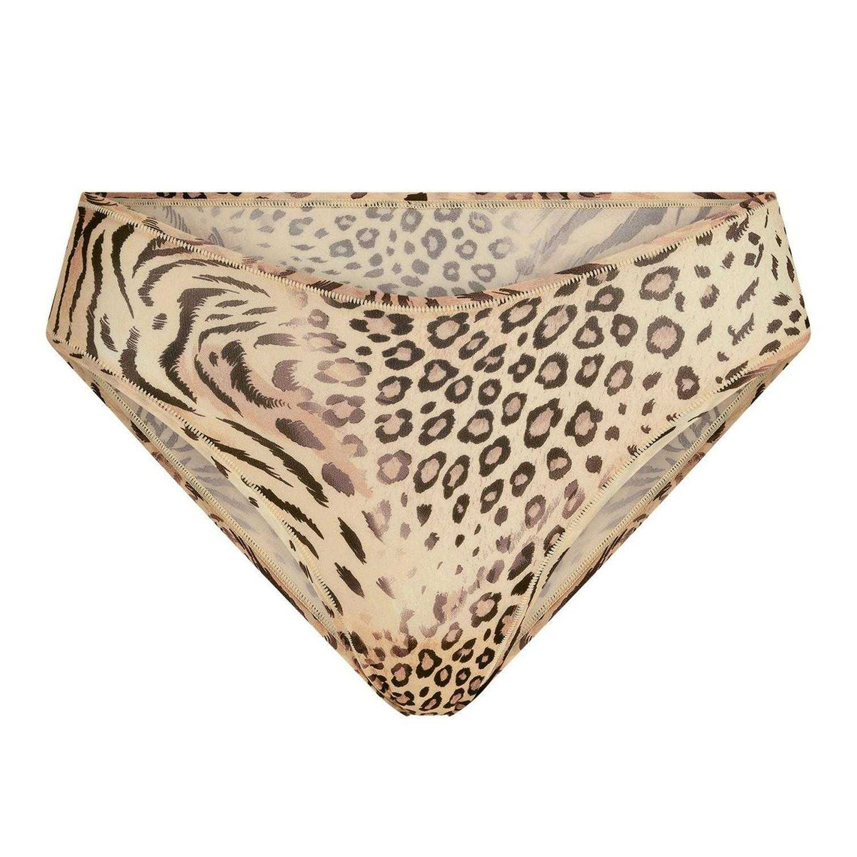 Brown - Front - Skims Womens-Ladies Fits Everybody Leopard Print Briefs