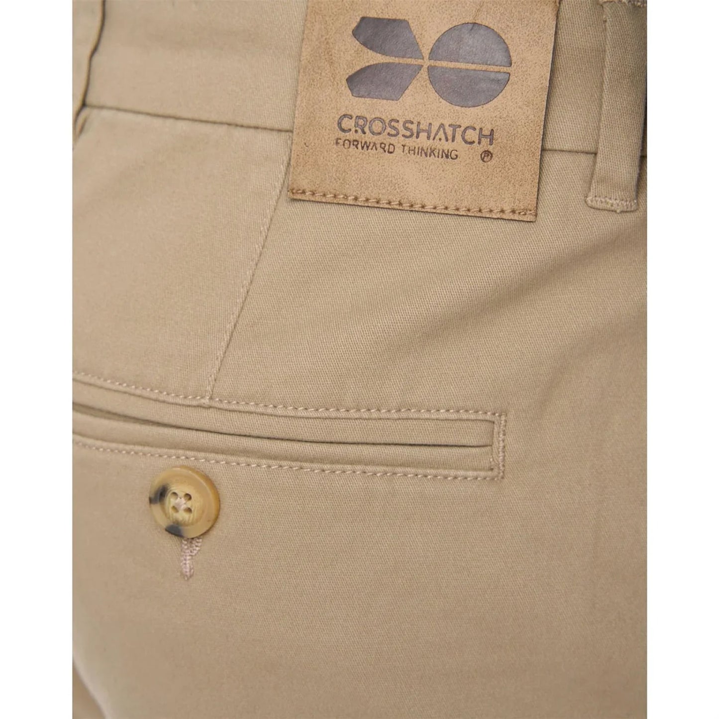 Cream - Side - Crosshatch Mens Roysden Trousers