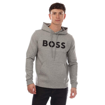 Grey - Front - Hugo Boss Mens Soody Hoodie