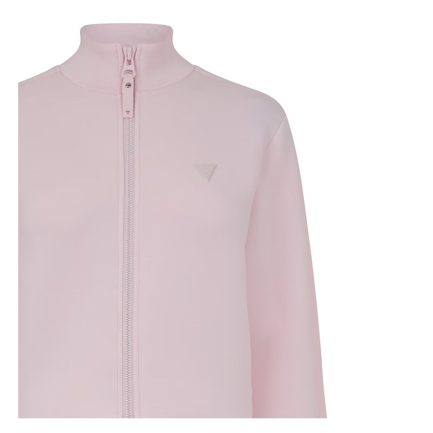 Camellia Pink - Side - Guess Womens-Ladies New Allie Embossed Scuba Full Zip Sweatshirt