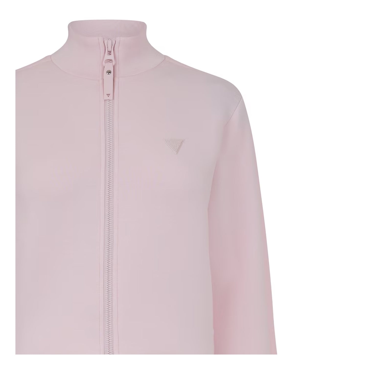 Camellia Pink - Side - Guess Womens-Ladies New Allie Embossed Scuba Full Zip Sweatshirt