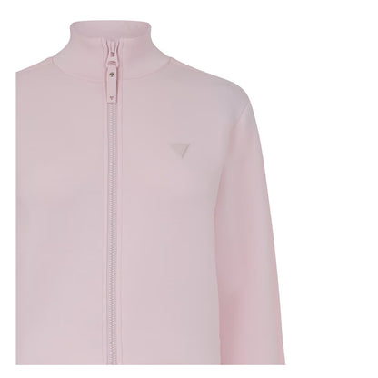 Camellia Pink - Side - Guess Womens-Ladies New Allie Embossed Scuba Full Zip Sweatshirt