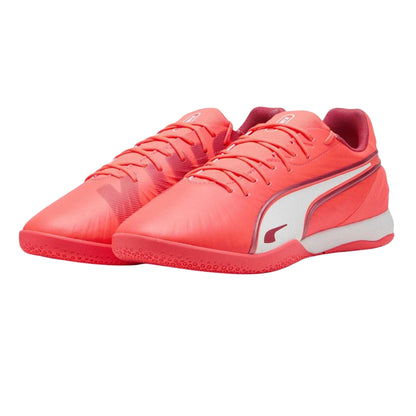 Glowing Red - Close up - Puma Mens King Match It Indoor Football Trainers