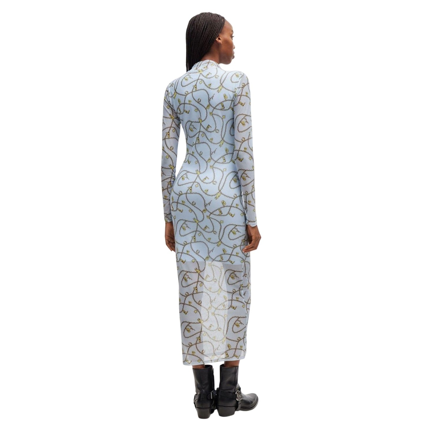 Blue - Back - Hugo Womens-Ladies Nasuse_2 Midi Dress