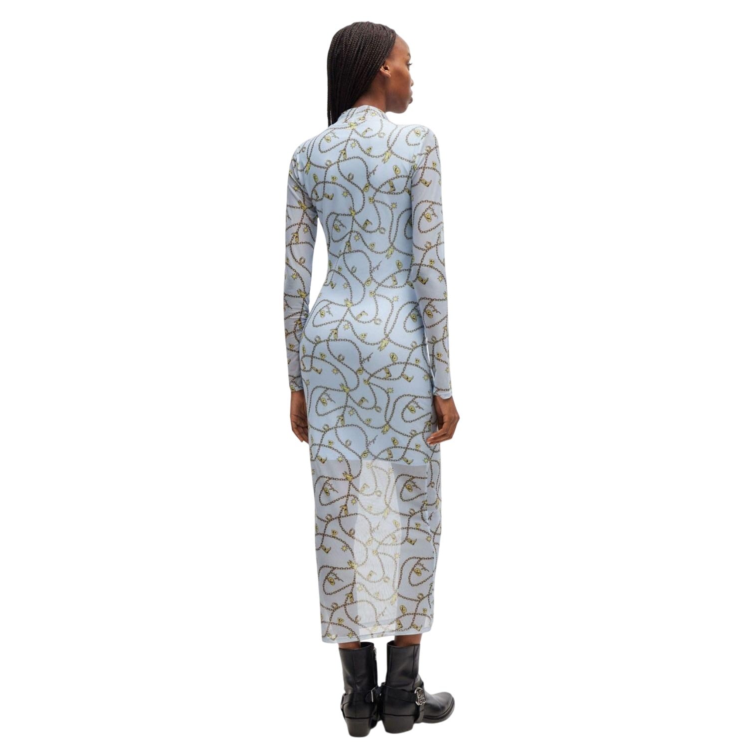 Blue - Back - Hugo Womens-Ladies Nasuse_2 Midi Dress