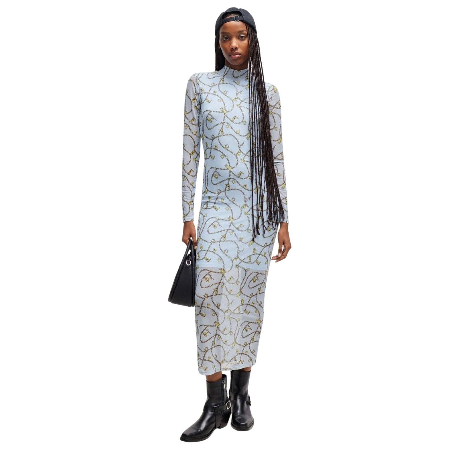 Blue - Lifestyle - Hugo Womens-Ladies Nasuse_2 Midi Dress