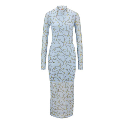 Blue - Front - Hugo Womens-Ladies Nasuse_2 Midi Dress