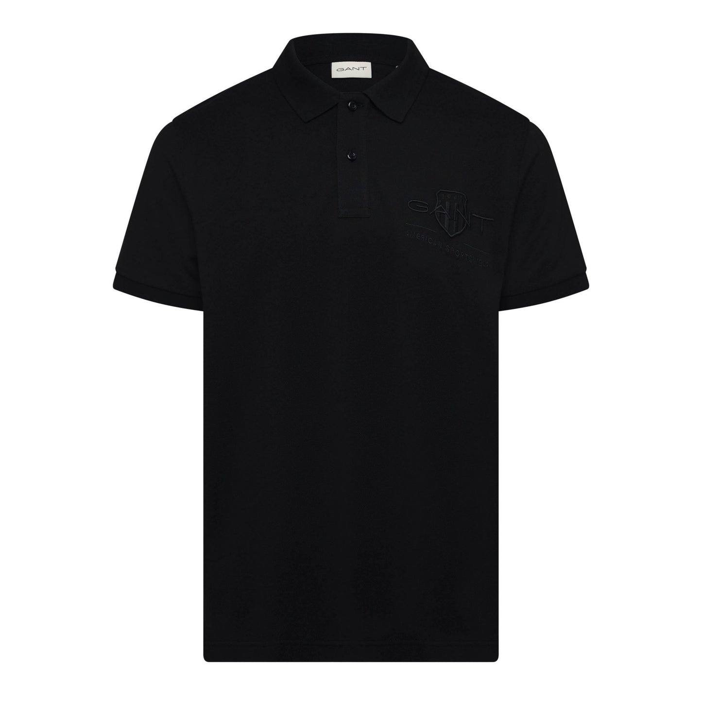 Black - Front - Gant Mens Embroidered Logo Polo Shirt