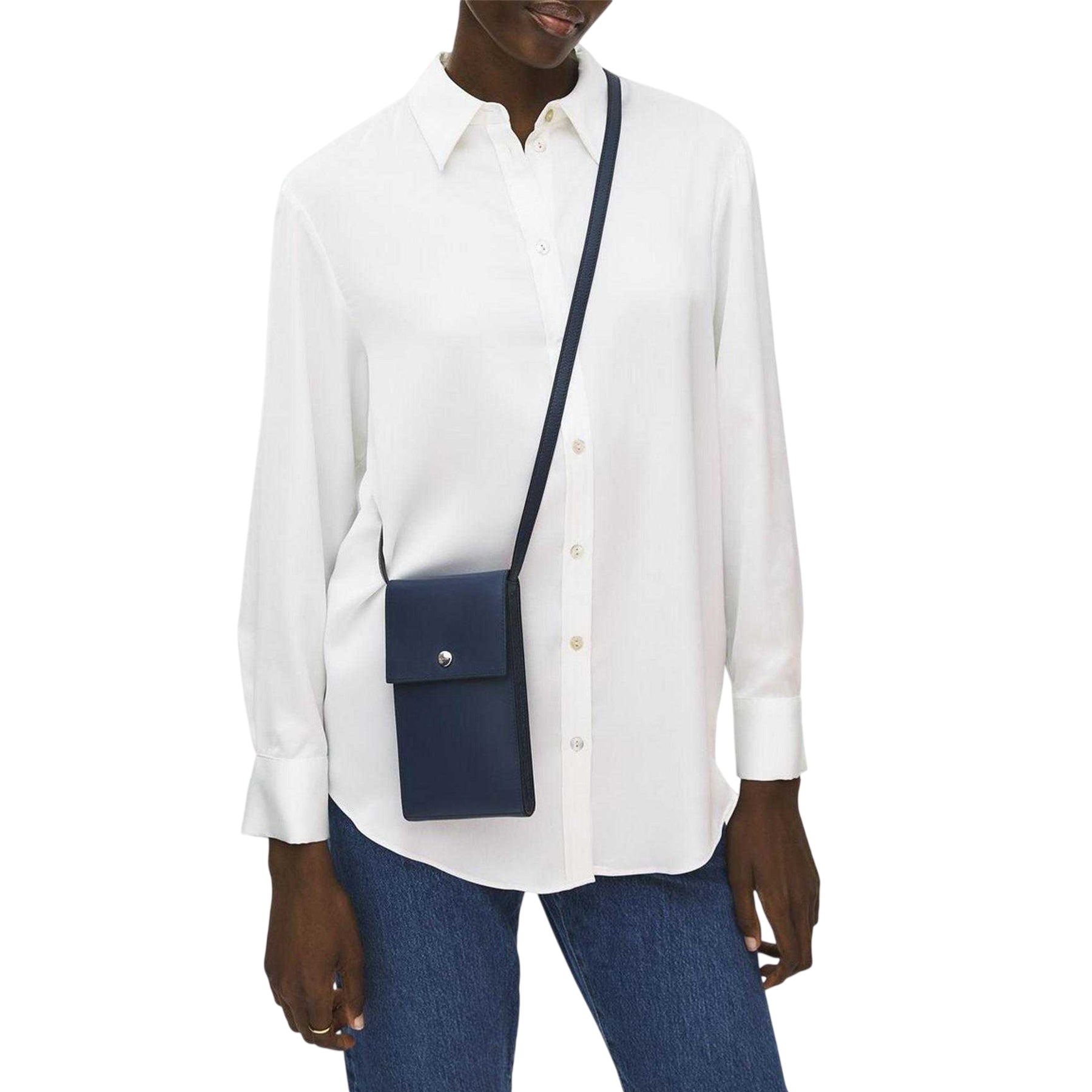 Navy - Pack Shot - Radley Picton Place Leather Cross Body Phone Carry Case