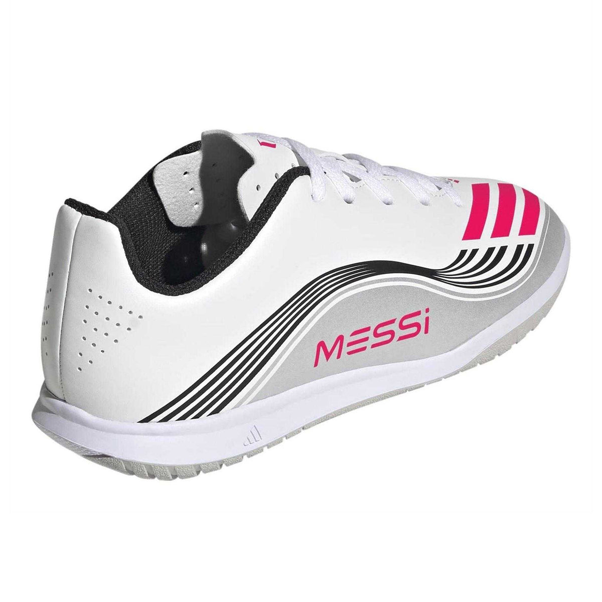 White - Back - Adidas Childrens-Kids F50 Messi Club Futsal Indoor Football Shoes