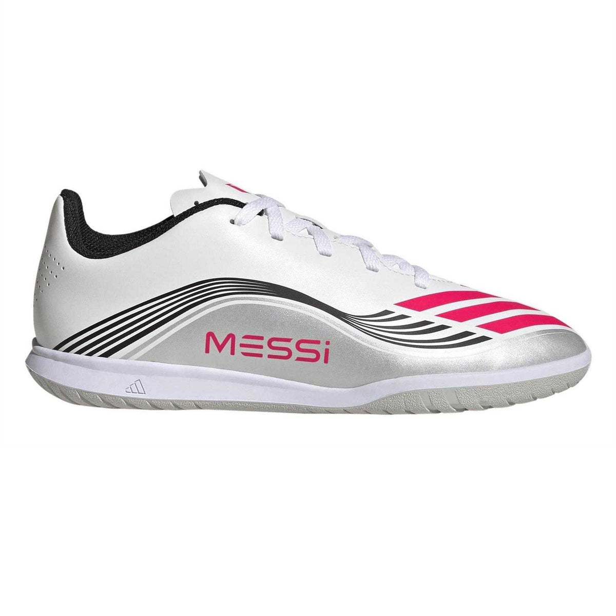 White - Front - Adidas Childrens-Kids F50 Messi Club Futsal Indoor Football Shoes