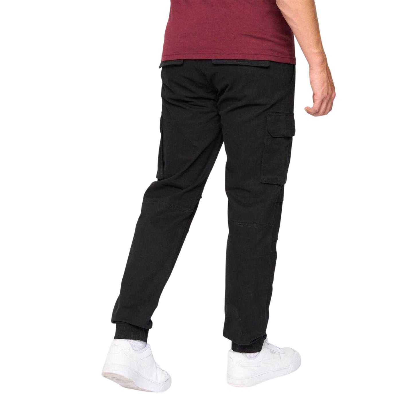 Black - Lifestyle - Crosshatch Mens Pendles Cotton Blend Cargo Trousers