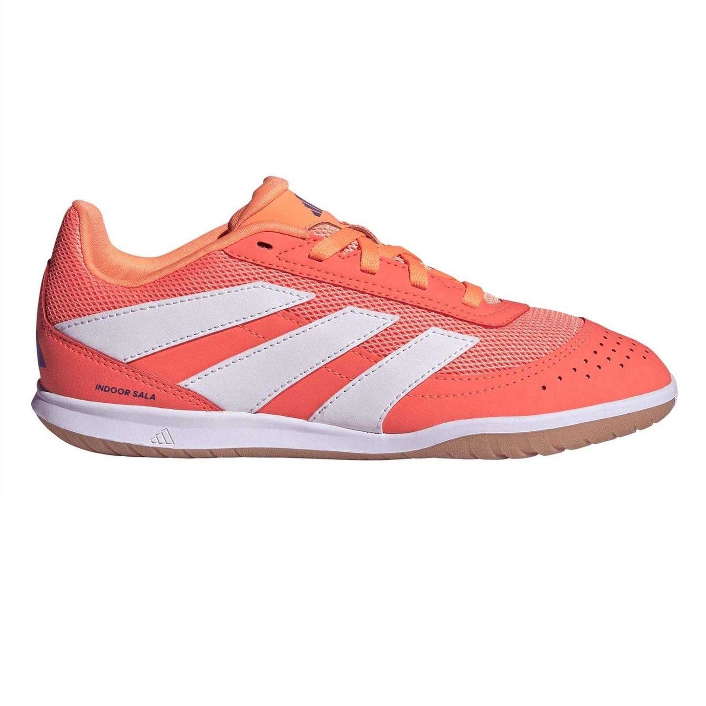 Coral - Front - Adidas Childrens-Kids Predator Club IN Sala Futsal Indoor Football Shoes