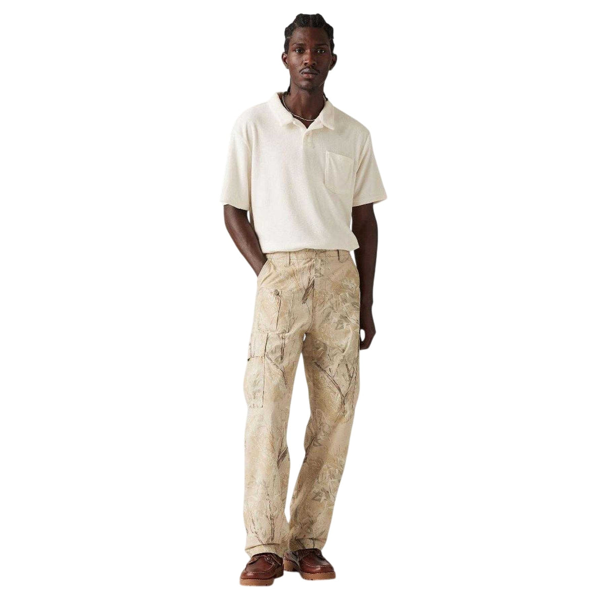 Grass Green-Camouflage Green - Lifestyle - Levis Mens Parachute Camo Cargo Trousers