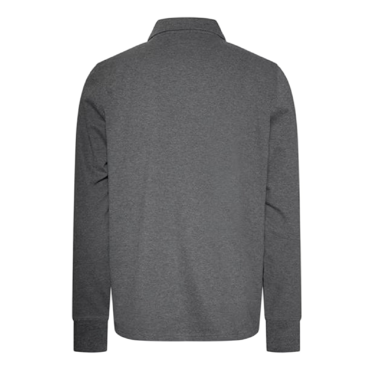 Antracite - Back - Gant Mens Contrast Pique Long-Sleeved Polo Shirt