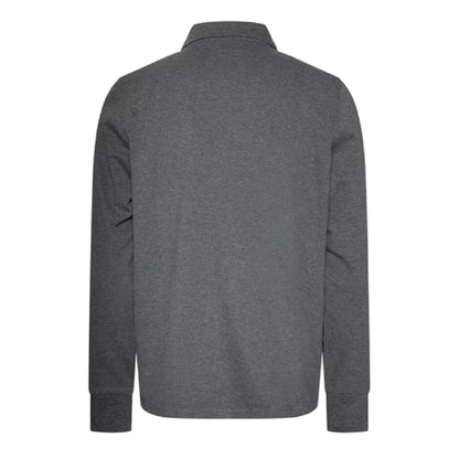 Antracite - Back - Gant Mens Contrast Pique Long-Sleeved Polo Shirt