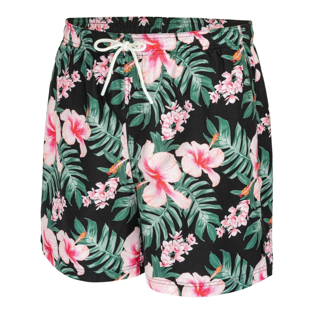 Pink - Side - Hot Tuna Mens Tropical Floral Swim Shorts