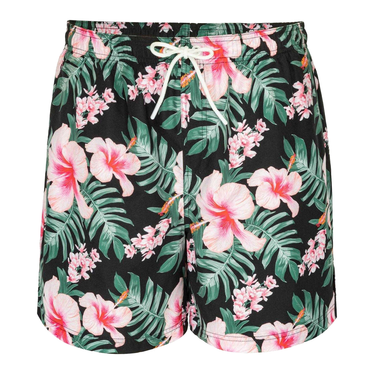 Pink - Front - Hot Tuna Mens Tropical Floral Swim Shorts